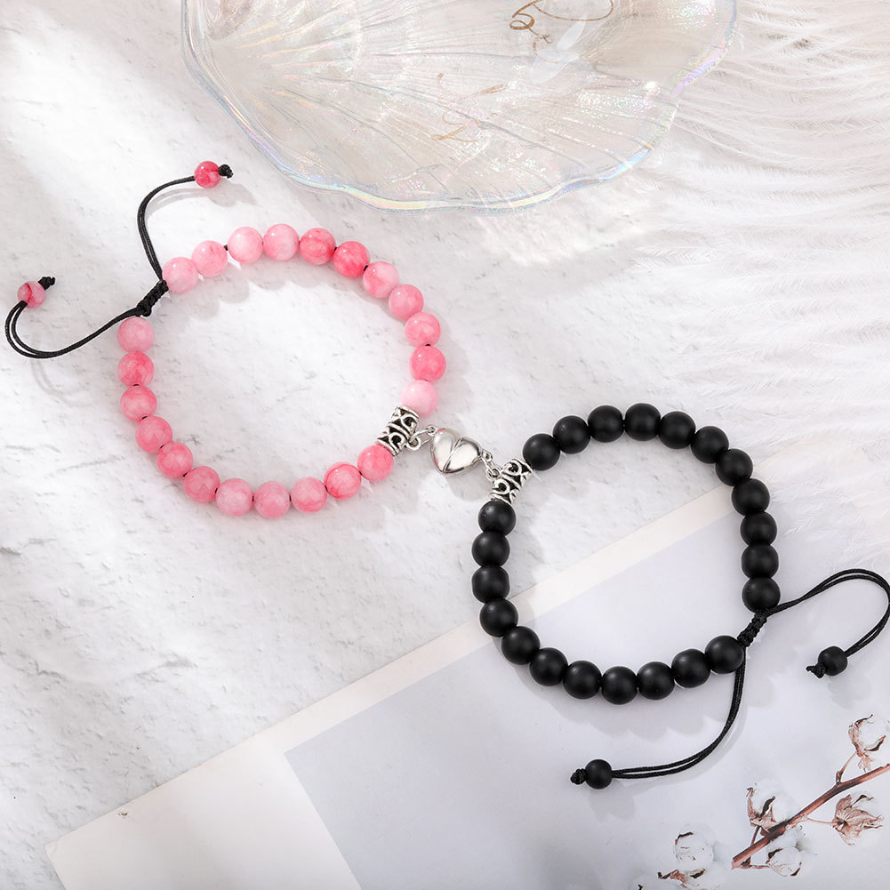 Fashion Heart Shape Natural Stone Beaded Bracelets display picture 2