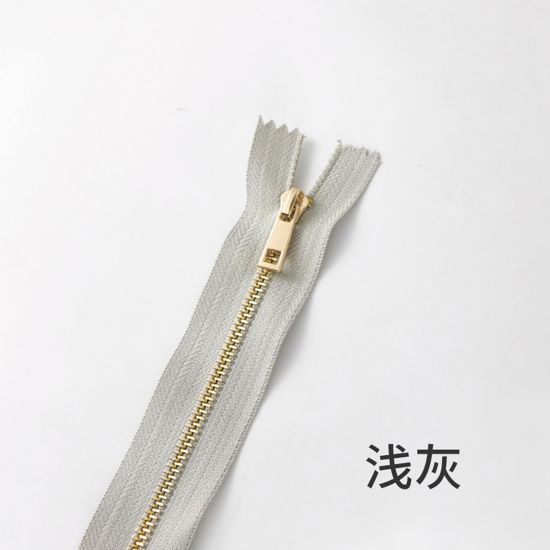 現物3号手作りバッグ閉鎖尾金属ファスナー浅金歯チタン合金y歯滑らかバッグ手袋ファスナー|undefined