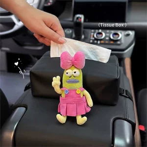 Car tissue box for women, armrest box, cute ugly fish car tissue box, hanging seat back decorative tissue box for car