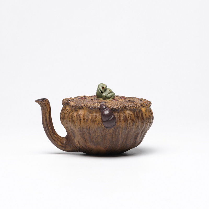 宜兴紫砂壶原矿紫泥莲蓬手抓壶名家手制茶壶茶具礼品批发代发|undefined