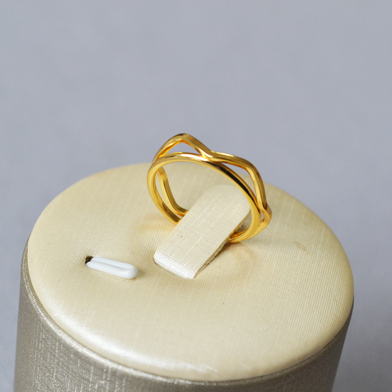 3g Weight Rings Classification 1 Piece Quantity Holiday, Daily Occasion Brass Material Solid Color Pattern Women's Gender Plating Design Simple Style, Classic Style Style Brass Plating Solid Color Rings 5