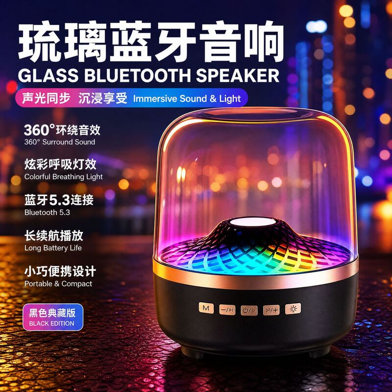 New Model Huaqiangbei Black Collector's Edition Harman Kardon Aura 5 Wireless Bluetooth Speaker Smart Compact Speaker