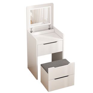 Dressing Table for Small Apartments with Flip-Top Modern Simple Storage Cabinet Integrated Dressing Table Cupboard Bedside Mini Dressing Table