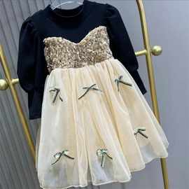 女童连衣裙秋装2022年新款秋季洋气长袖小儿童公主裙蓬蓬网纱裙子