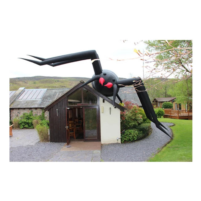 万圣节爬墙充气黑蜘蛛气模幽灵南瓜悬挂巫婆气模骷髅头装饰充气