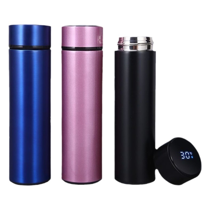Venta al por mayor taza de vacío de acero inoxidable taza de medición de temperatura inteligente Pantalla de temperatura negocio taza recta taza de regalo Impresión de logotipo