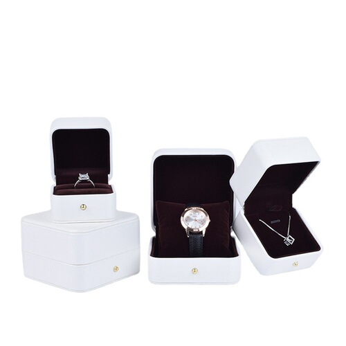 Rounded PU leather jewelry box ring box bracelet necklace jewelry display jewelry packaging watch box packaging box