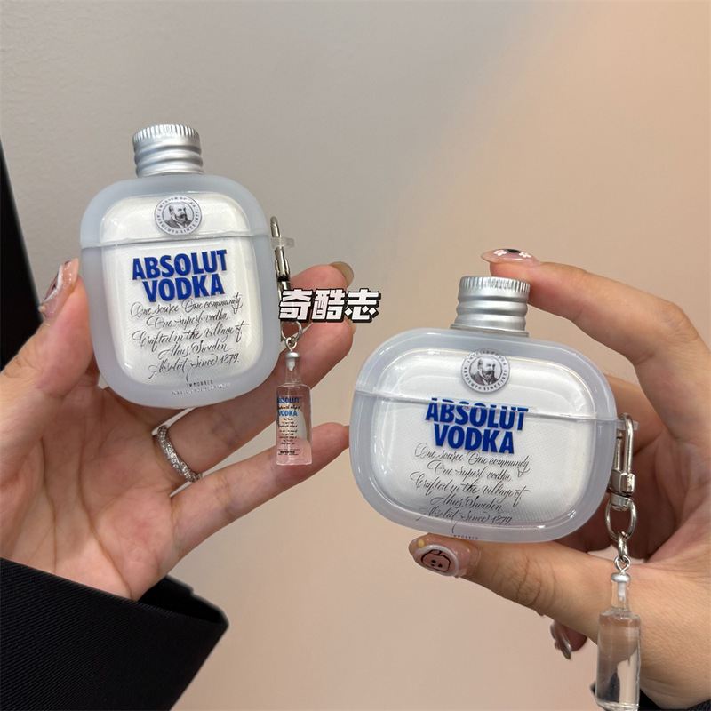 Fun and Creative Design Suitable for Vivo Tws 5 Stereo Bottle Cap Vodka A4 Wireless Earphone Case Iqootws3E
