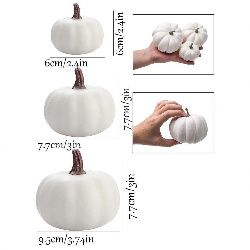 Cross-border e-commerce hot-selling Christmas pumpkin imitation white pumpkin plastic fake pumpkin Halloween mall scene decoration