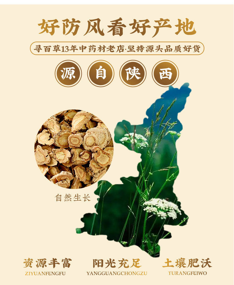 Fang Feng Wild Northern Siler Root Slices 500g Traditional Chinese Herb for Decoction and Soup key features