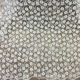 牛奶丝水溶刺绣蕾丝花边 网纱绣花面料 网布家纺服装布料厂家现货