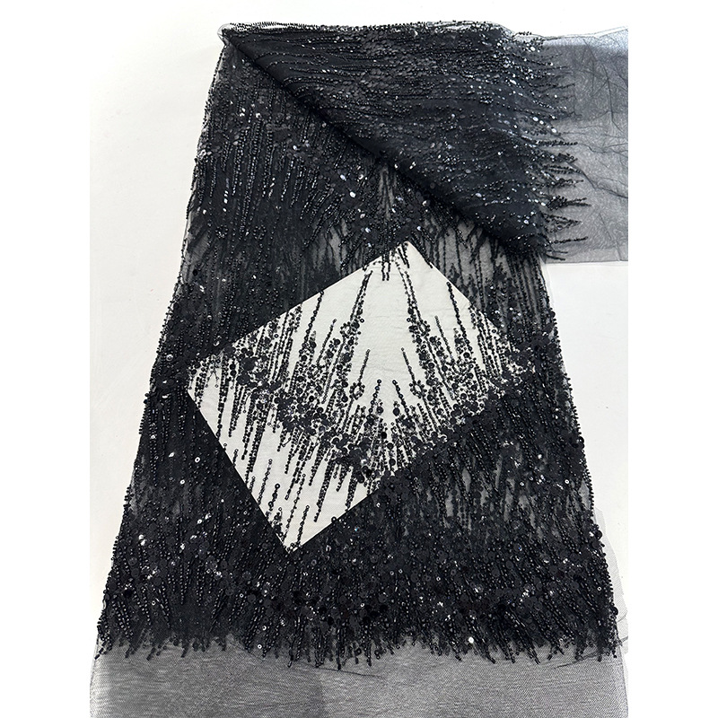 Tejido bordado de sequilla, tubo de perlas, tela de bordado, vestido de mujer, ropa de moda, vestido de boda, tela de tubo de perlas