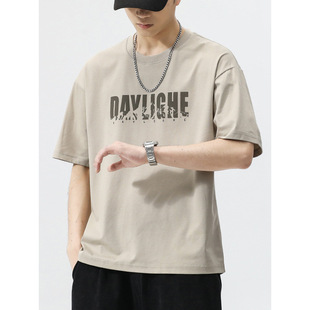 Short-Sleeved Men's T-Shirt 2025 New Summer Half-Sleeved Men's Ins Trendyy Loose Sports Casual Tops Men's Trendy Clothing