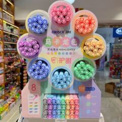 新型マカロン色保護眼蛍光ペン学生文房具手帳重点マーク落書き記号展示棚付き