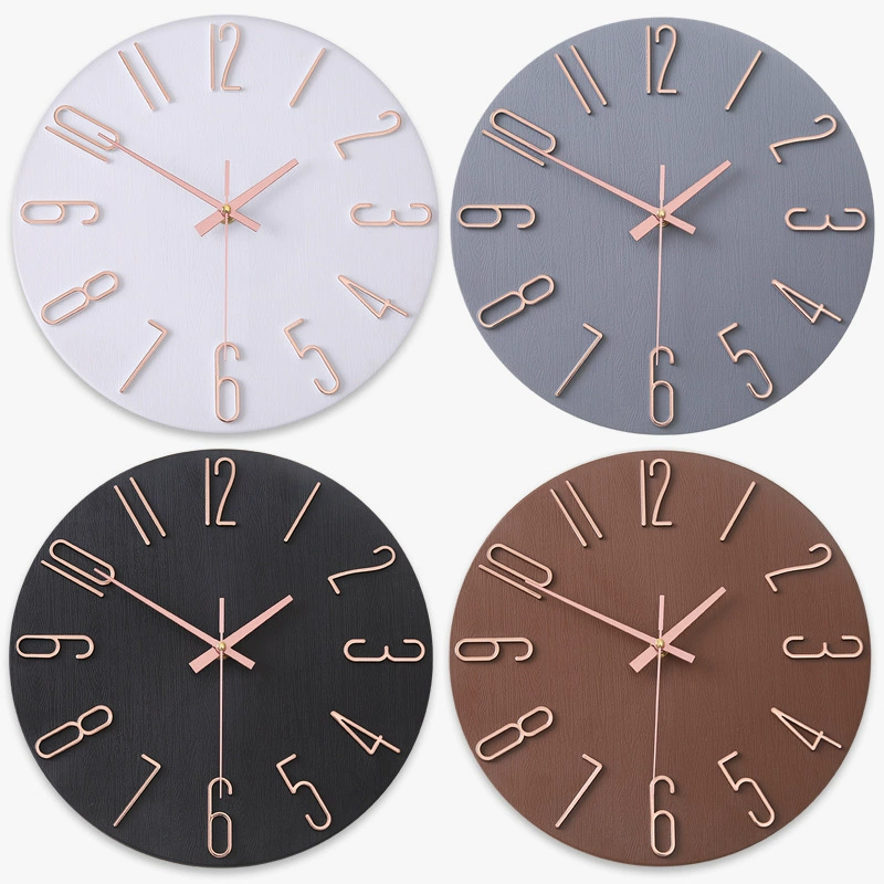 12-дюймовые круглые настенные часы 30CM Современные минималистичные модные кварцевые часы для гостиной Спальня Часы