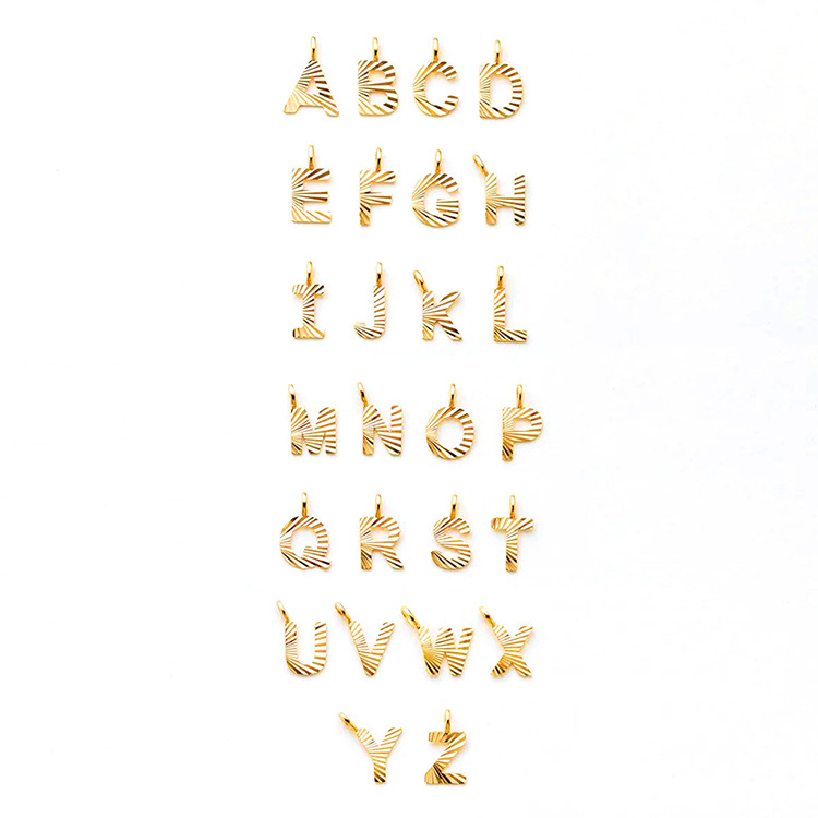 304 Stainless Steel Material Letter Pattern 1 Piece Stainless Steel PVD Coated 14K Gold Real Gold Plated Letter Pendant Charms