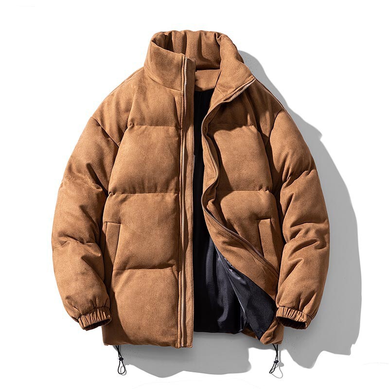 新款麂皮绒棉服男士棉袄潮流冬季日系宽松面包服时尚棉衣外套跨境|undefined