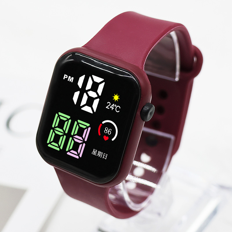 Ventas directas nuevas luces de colores pequeños cuadros pareja relojes de moda deportivos LED relojes electrónicos estudiantes electrónicos