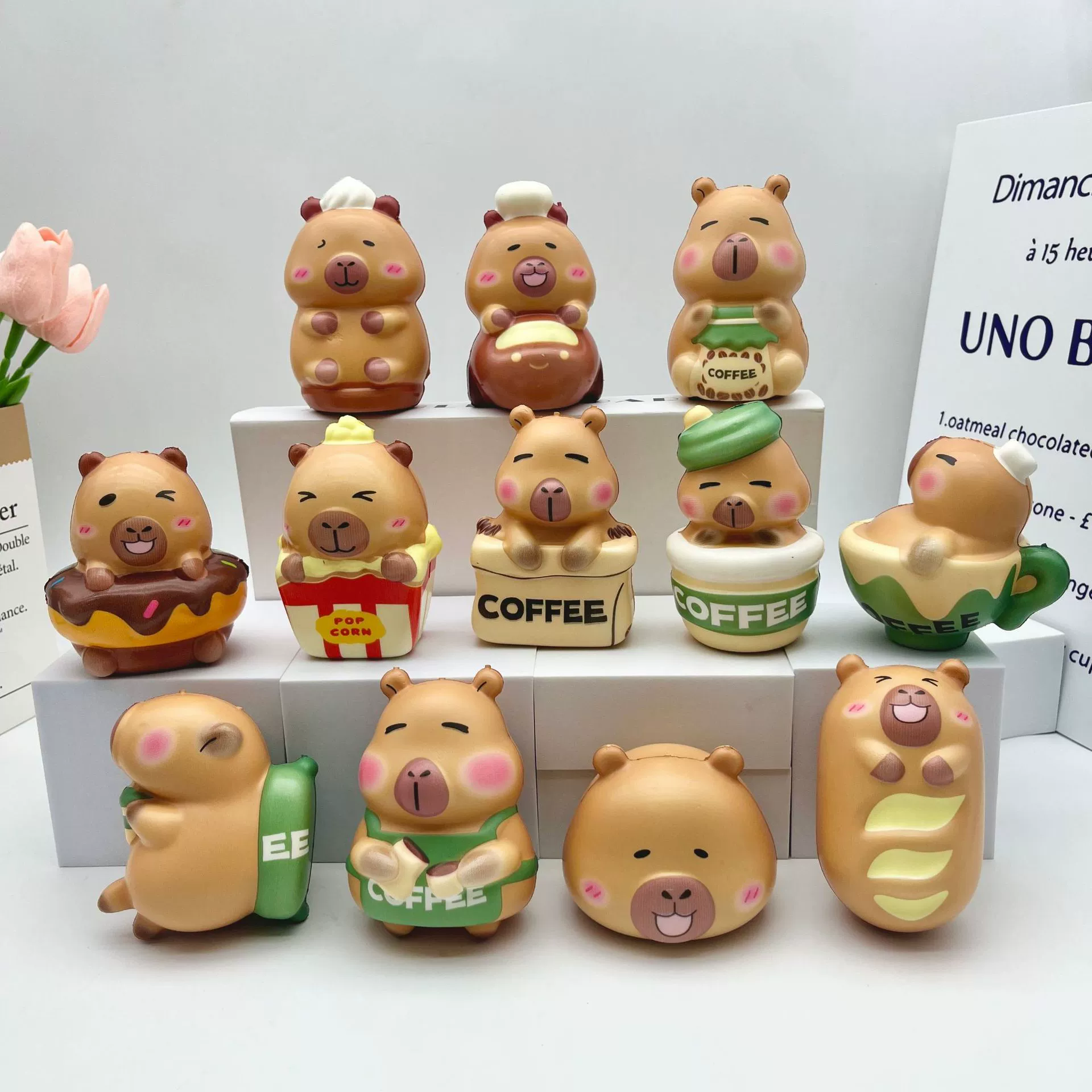 Популярные в интернете игрушки-капибала, миниатюрные игрушки, милые и забавные украшения, готовые куклы от фабрики.