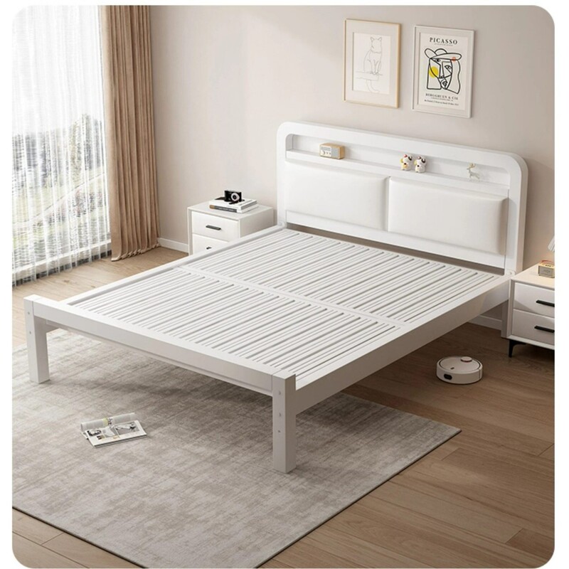 Wrought iron bed, double bed for home use in the bedroom, children's stainless steel thickened and reinforced iron bed for rental housing Wrought iron bed, double bed for home use in the bedroom, children's stainless steel thickened and reinforced iron bed for rental housing