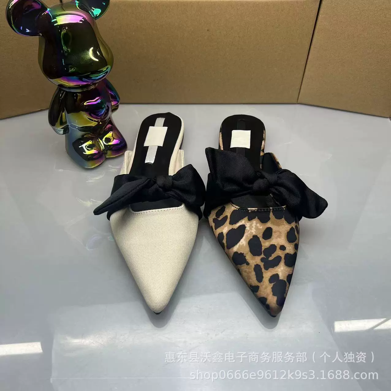 Woxin ZA Летняя новая женская обувь дикие остроконечные холодные тапочки банты фея темперамент комфорт плоское дно