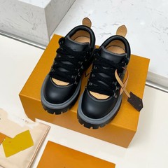 L家登山德比鞋女士皮鞋休闲百搭英伦风系带小牛皮大头厚底