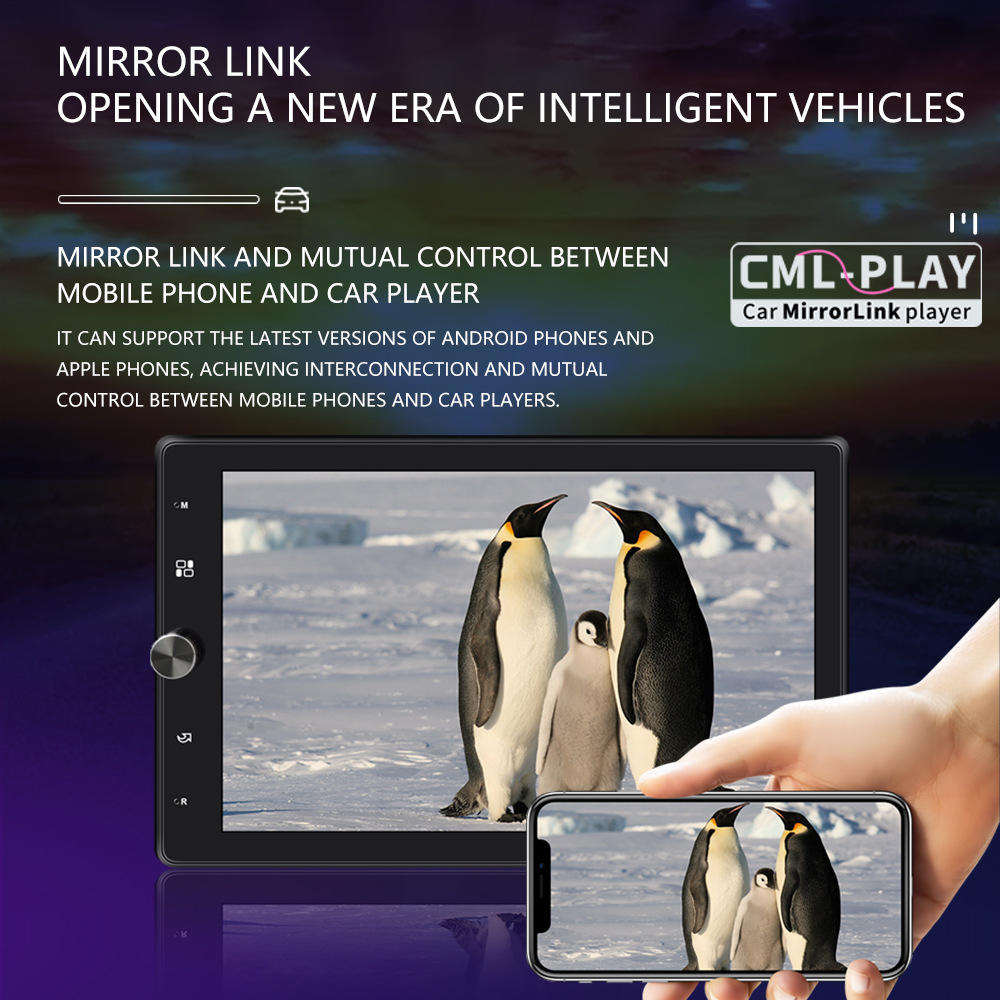 10.4inch Carplay Single Stick Mp5 Player 360 Rotation Capacitive Touch Screen Car Bluetooth Radio 12V