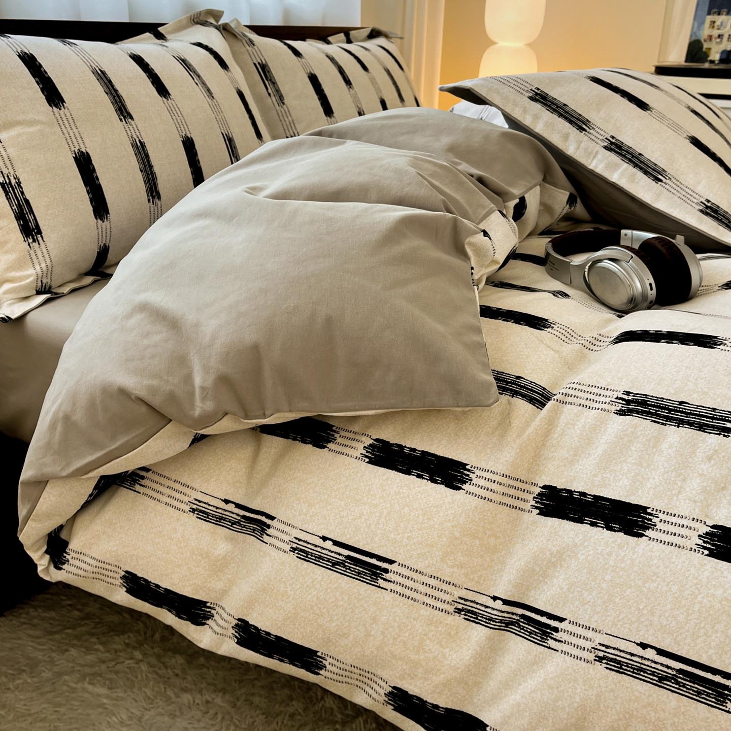 Algodón grueso de cuatro piezas, sábanas de algodón lavado con agua, dormitorios de estudiantes, tres piezas