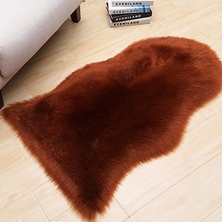 Cross-border ins artificial sheepskin shaped carpet imitation wool sofa chair cushion soft plush cushion fish shape irregular