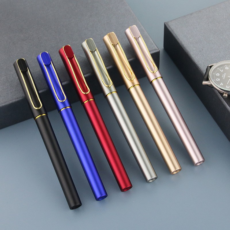 Pluma de publicidad logotipo imprimible titular de la pluma de metal color pintura en aerosol negocios pluma de gel pluma de firma de carbono al por mayor
