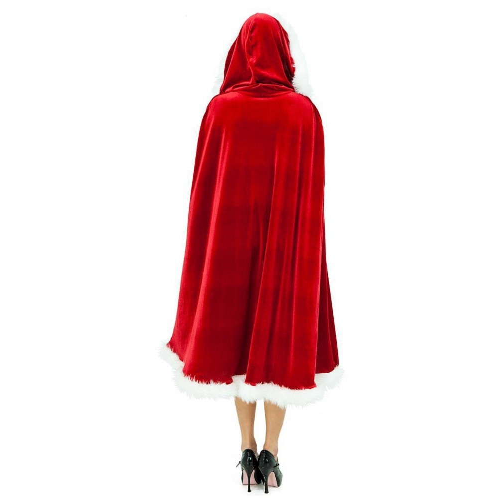 Disfraz de Navidad para adultos capa de Navidad traje de actuación capa de anciano capa de terciopelo dorado para hombre Caperucita Roja capa para mujer