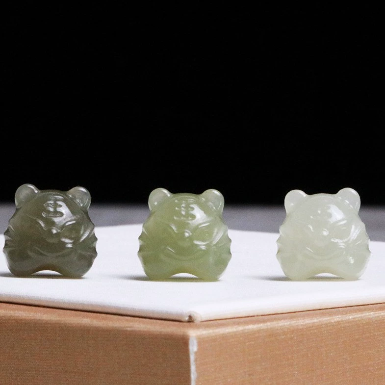 Hetian Jade Tiger Head Factory Прямой натуральный материал Цинхай ins Wind в этом году аксессуары для тигра