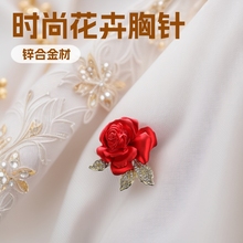 新款韩国合金镶钻胸针气质高档玫瑰时尚西服装饰圣诞节礼物胸花