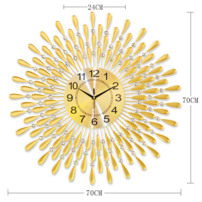 Reloj de gypsophila Reloj de pared Sala de estar Moda Alta Sensación Simple Ligero Decoración de lujo Colgante de pared Restaurante Reloj silencioso