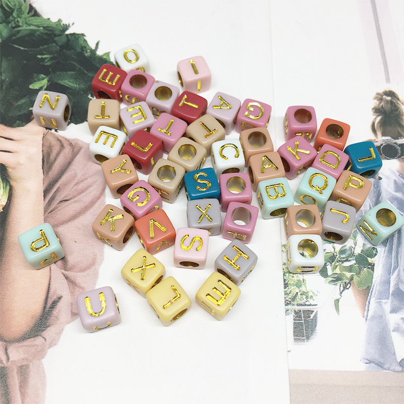 Morandi color letter beads