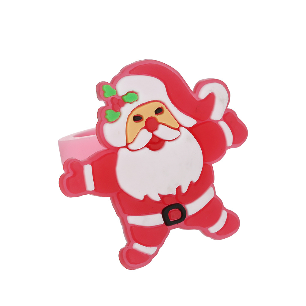 Cartoon Style Santa Claus PVC Epoxy Kidu0027S Rings 1 Piece