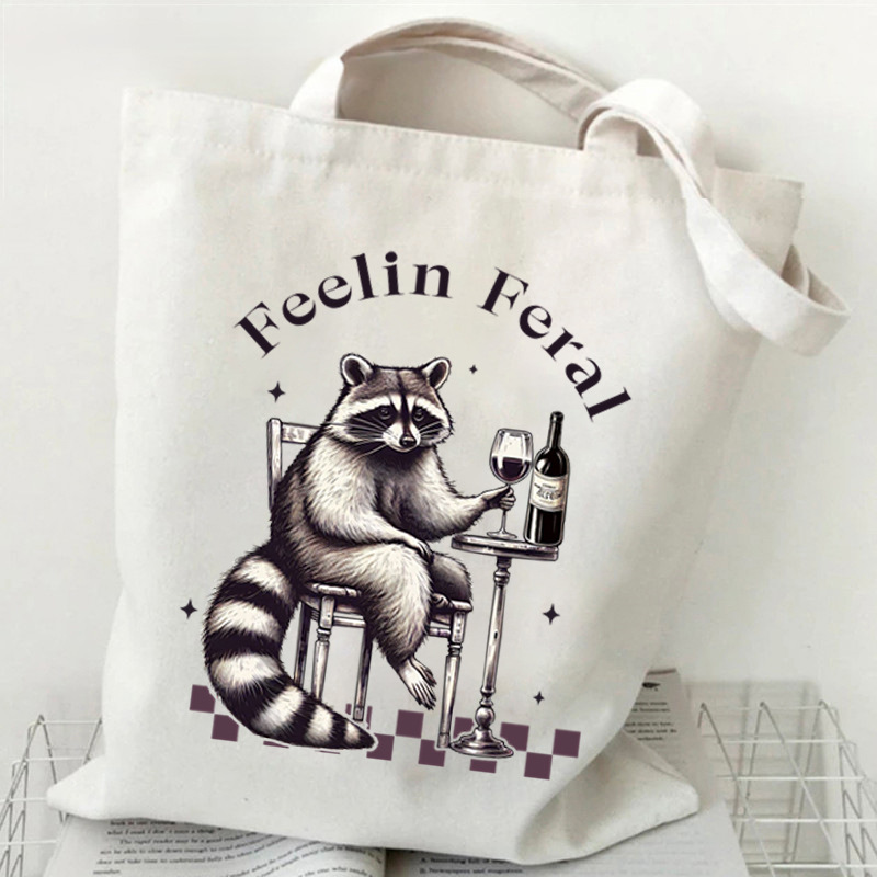 Retro wild raccoon shoulder bag Wild girl Halloween handbag Student…
