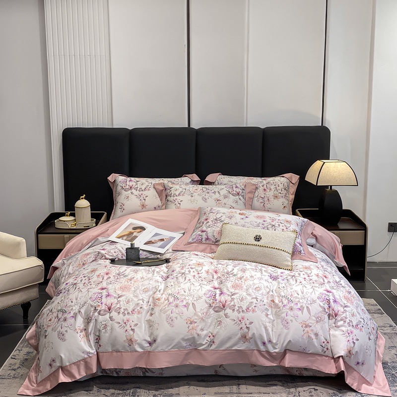 100 xinjiang algodón de lana larga impresión digital de cuatro piezas de sábanas de cama de algodón tipo a cuatro piezas de sábanas