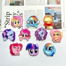 可爱卡通小马宝莉亚克力贴片diy发夹发饰胸针徽章手机壳饰品配件