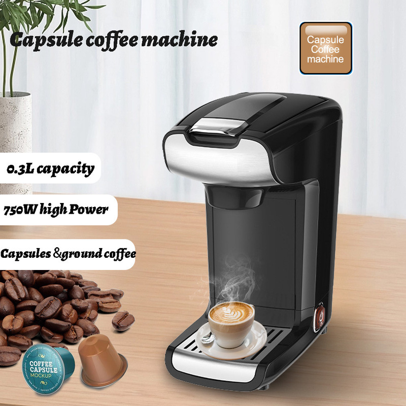 Cross-Border Household Single-Cup 300ml Capsule Coffee Machine, Electric Small Coffee Machine, Espresso Drip Coffee 750W