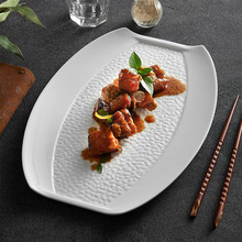 五星级酒店专用盘子高级感陶瓷菜盘轻奢白色餐具商用餐厅大号盘子