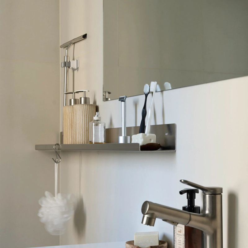 Designer Creative Stainless Steel One-Word Partition Washstand Wall Storage Rack Living Room Wall Decoration Rack Display Rack