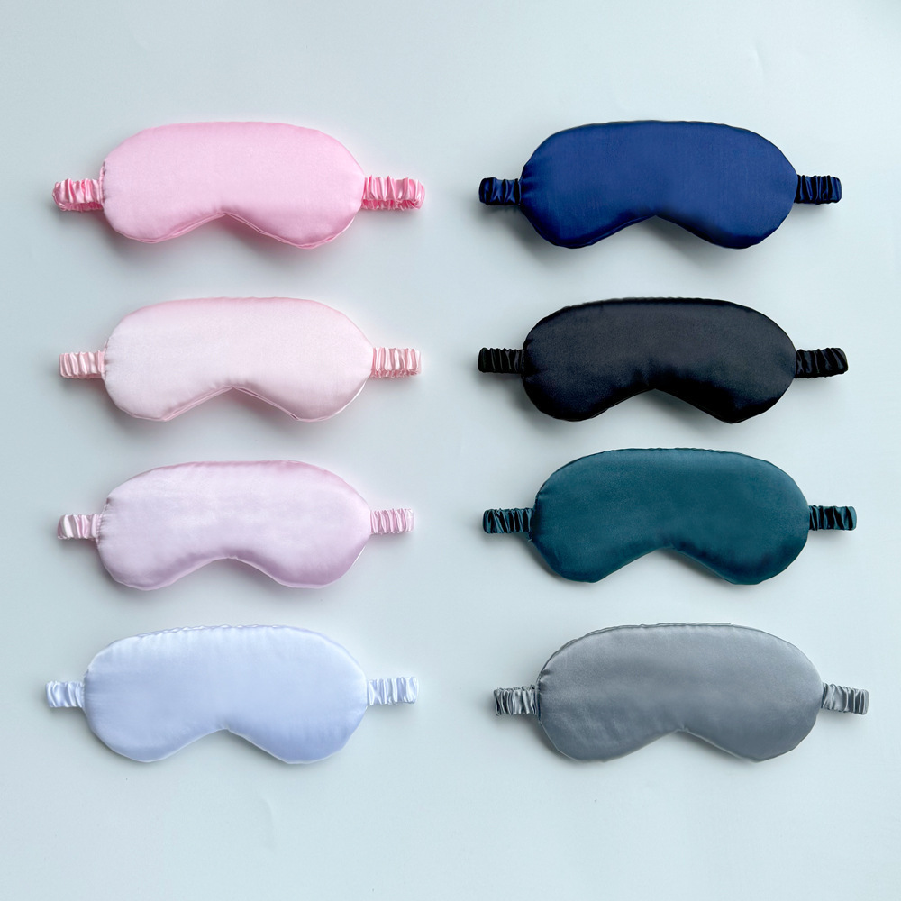 新款翻边色丁眼罩睡眠航空睡觉遮光眼罩不压眼眼罩工厂现货批舒适
