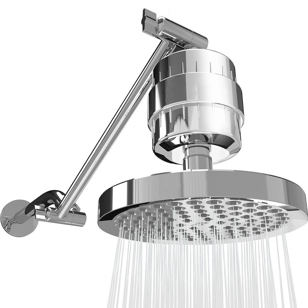 Fábrica de nuevos productos al por mayor Amazon galvanizado 6 pulgadas filtración redonda presión de ducha combinación de eliminación de aluminio núcleo desmontable