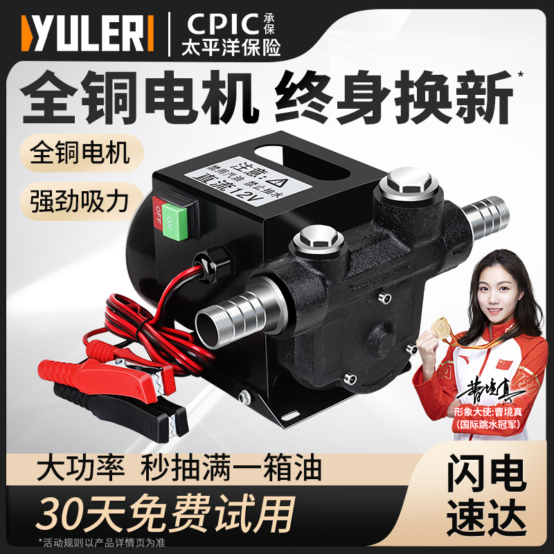 渝乐电动抽油泵12V24V220V伏自吸泵正反转直流加油泵柴油抽油机器