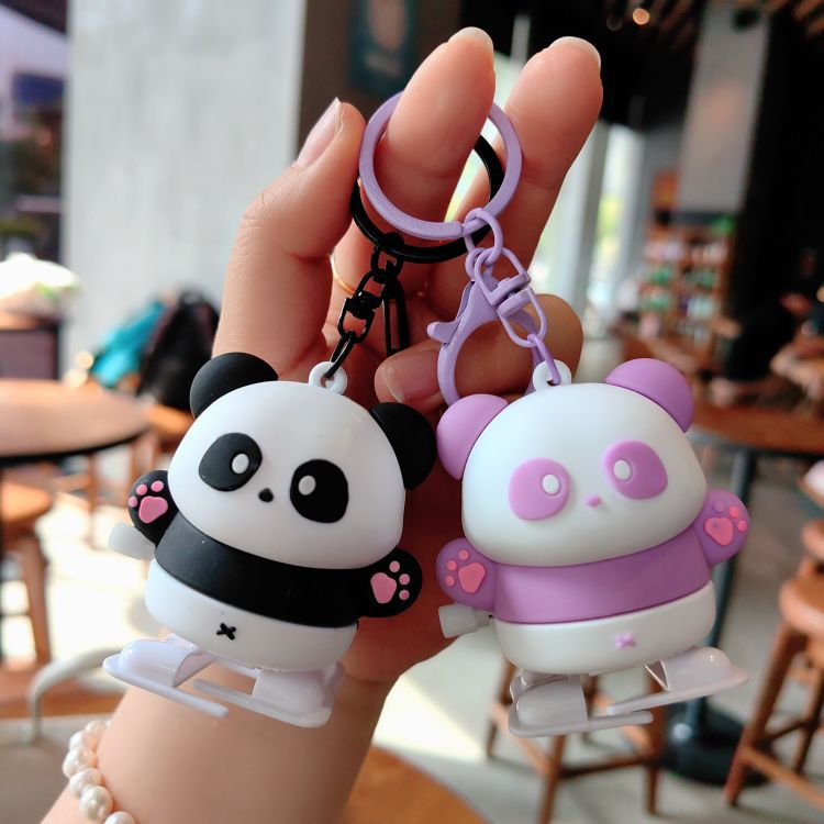 63g Weight Bag Pendant, Keychain Classification 1 Piece Quantity Casual, Daily Occasion Silica Gel Material Panda Pattern Unisex Gender Cute Style 1 Piece Cute Panda Silica Gel Unisex Bag Pendant Keychain 4
