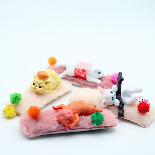 Dollhouse Pet Cat Plush Ball Cushion Miniature Animal Model Simulated Natural Scene Decoration
