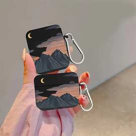 简约文艺油画适用苹果airpodspro2蓝牙耳机保护套1/2/3/4代耳机壳