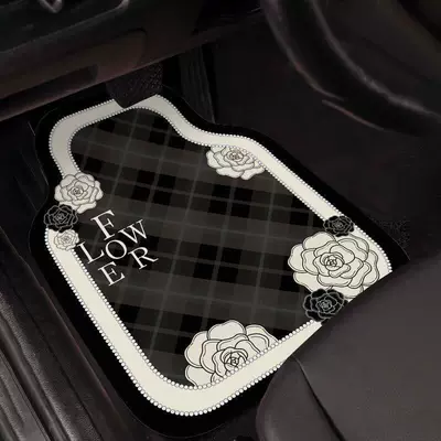 Universal Driver's Seat Mats, Non-Slip – Universal Foot Pad - camellia-plaid-universal-floor-mats-car-floor-mat-four-piece-set-diatom-mud