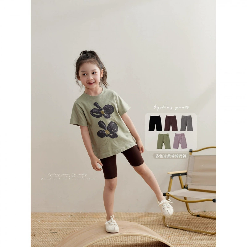 Летние тонкие мягкие хлопковые леггинсы для девочек, удобные защитные штаны длиной до колена, детские велосипедные штаны